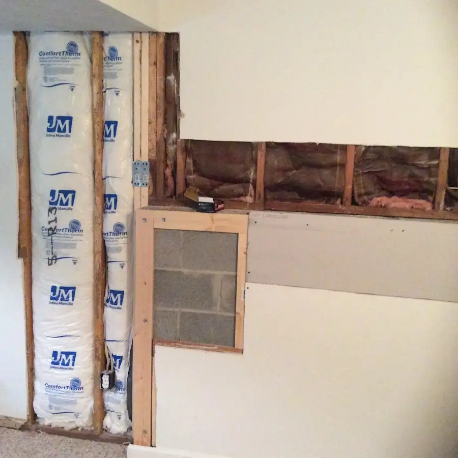 Wall insulation replacement during Basement Flood Cleanup in Ashland City